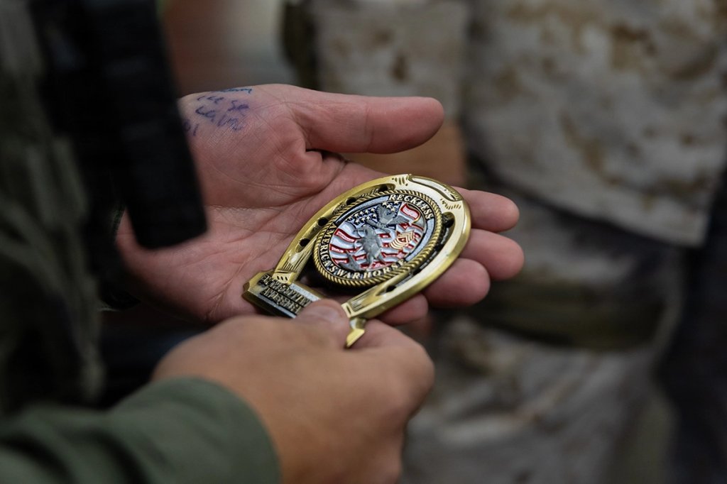 military challenge coins shaped marine corps