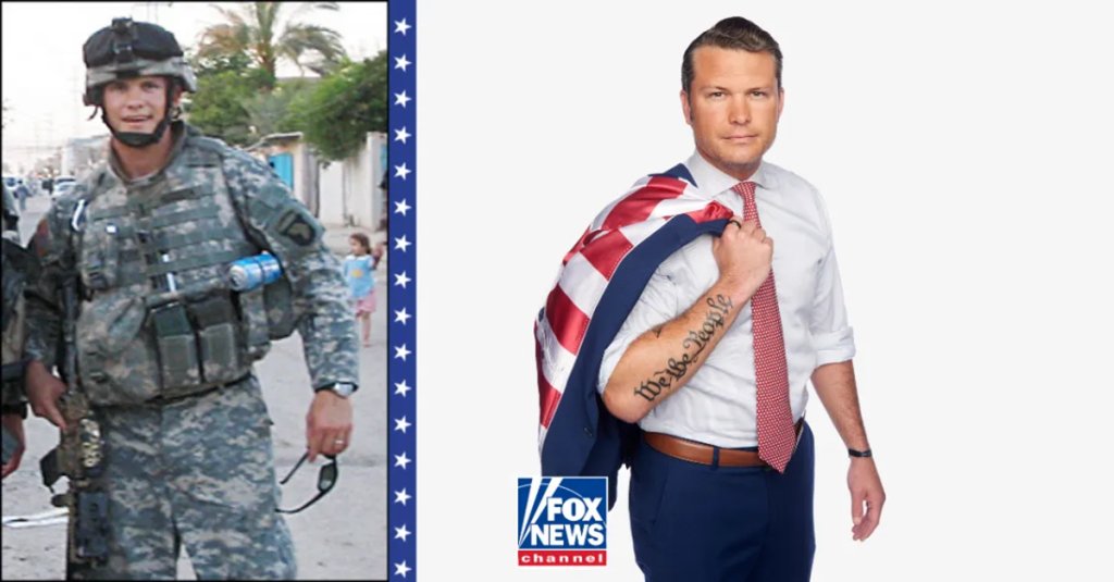 Pete Hegseth then and now