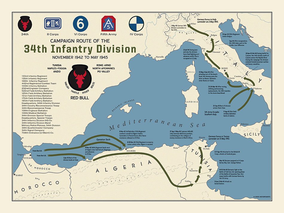 thomas wigle 34th infantry map army