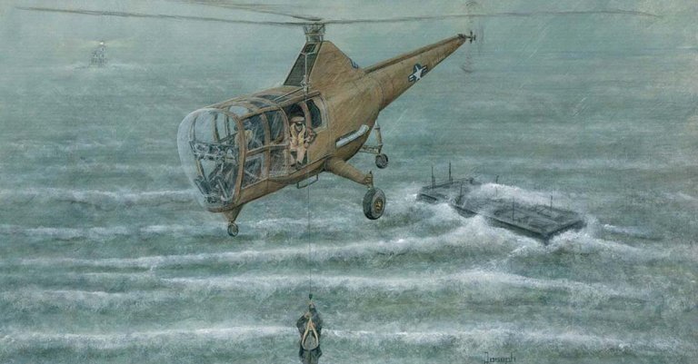 First helicopter hoist rescue