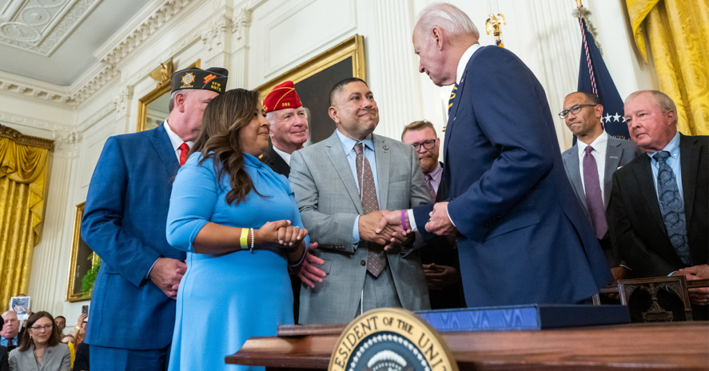 joe biden pact act Rosie and Le Roy Torres