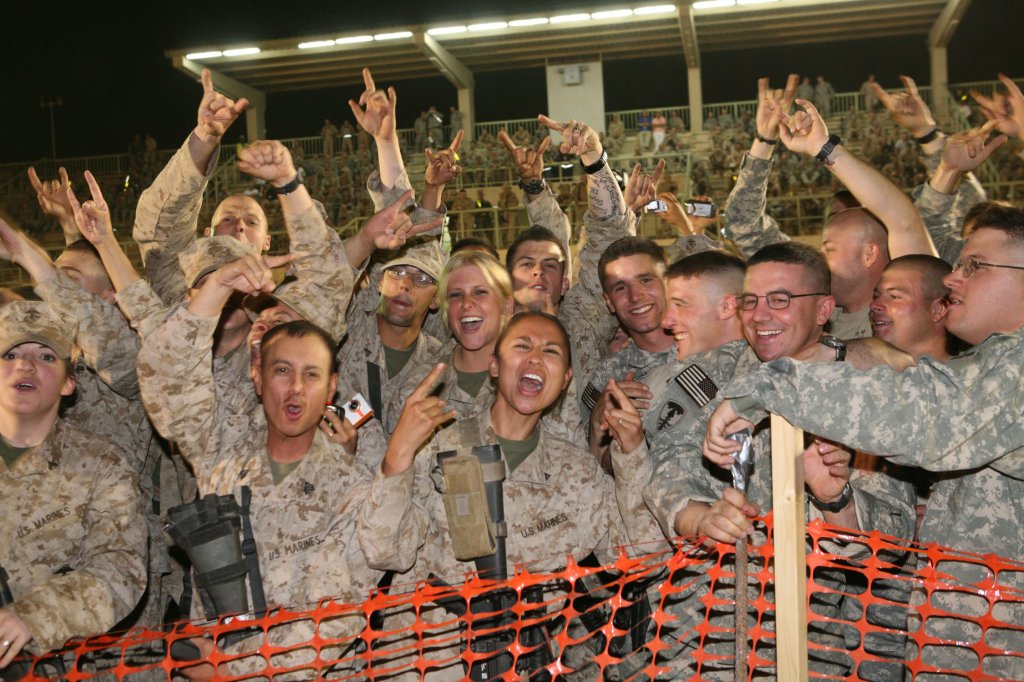 Service members at music concert