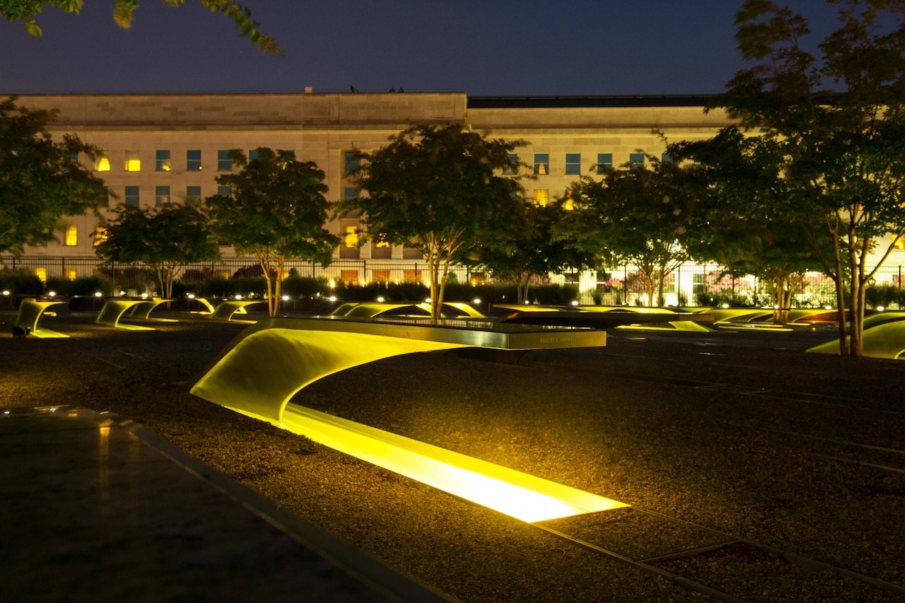 pentagon 9:11 memorial national park evening