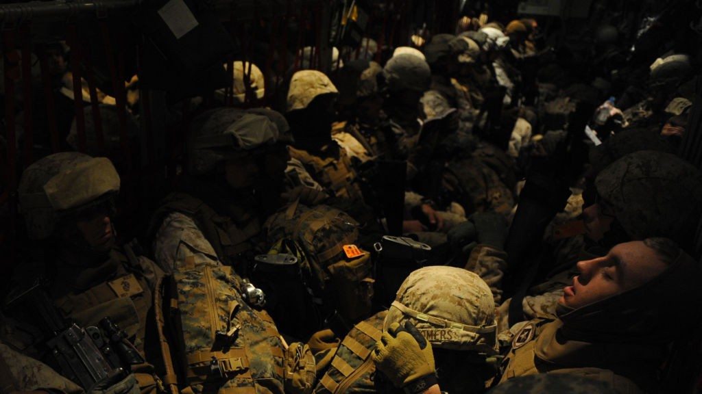 infantrymen sleeping
