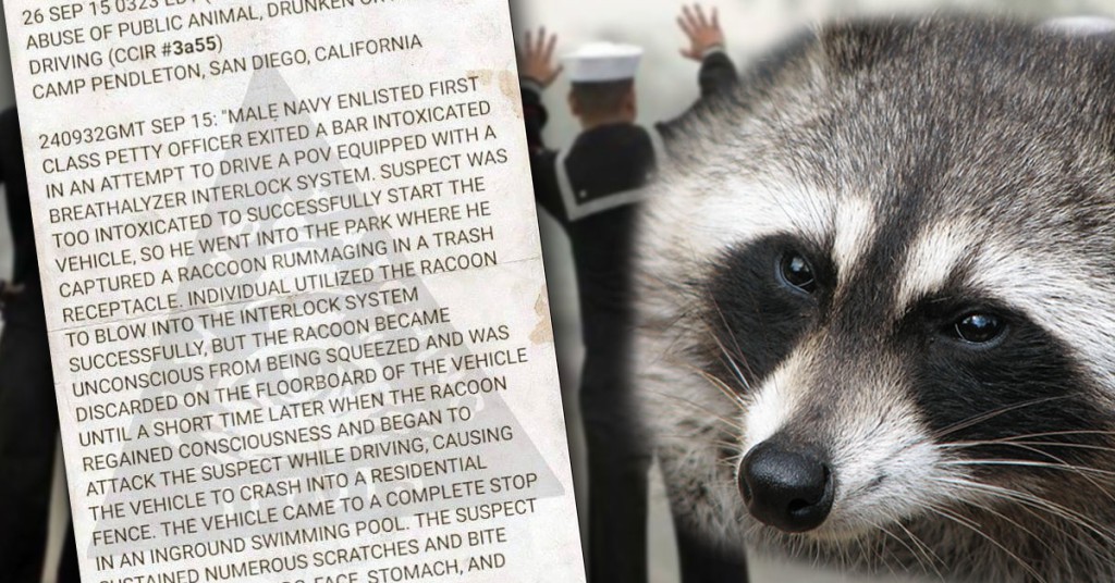 Hilarious Hoax: A drunken sailor didn’t use a raccoon to pass a breathalyzer test
