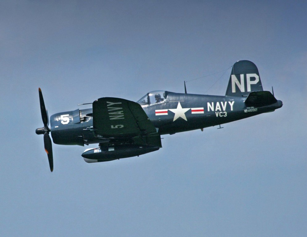  Ensign Jesse Brown and Lt. j.g. Thomas Hudner were part of an F4U Corsair flight over North Korea in 1950. Photo: Wikipedia/TMWolf