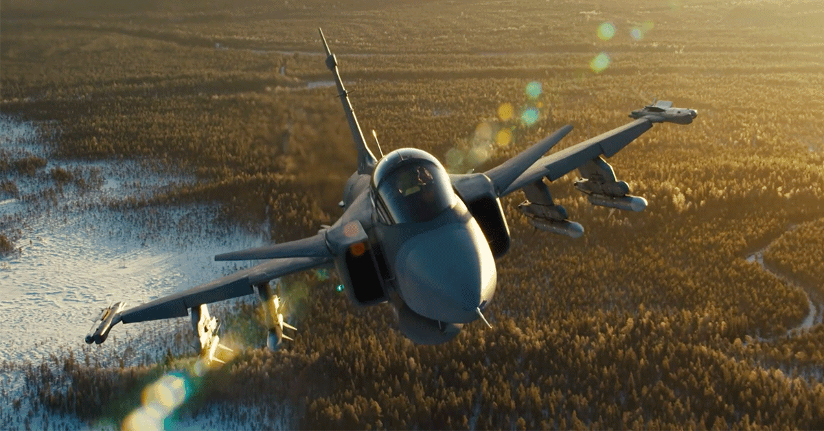 This is the best aerial footage of a raging Swedish fighter you’ll see today