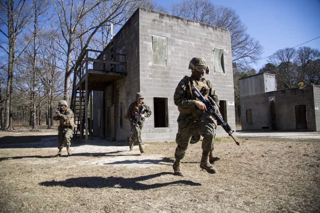 marine infantrymen in training