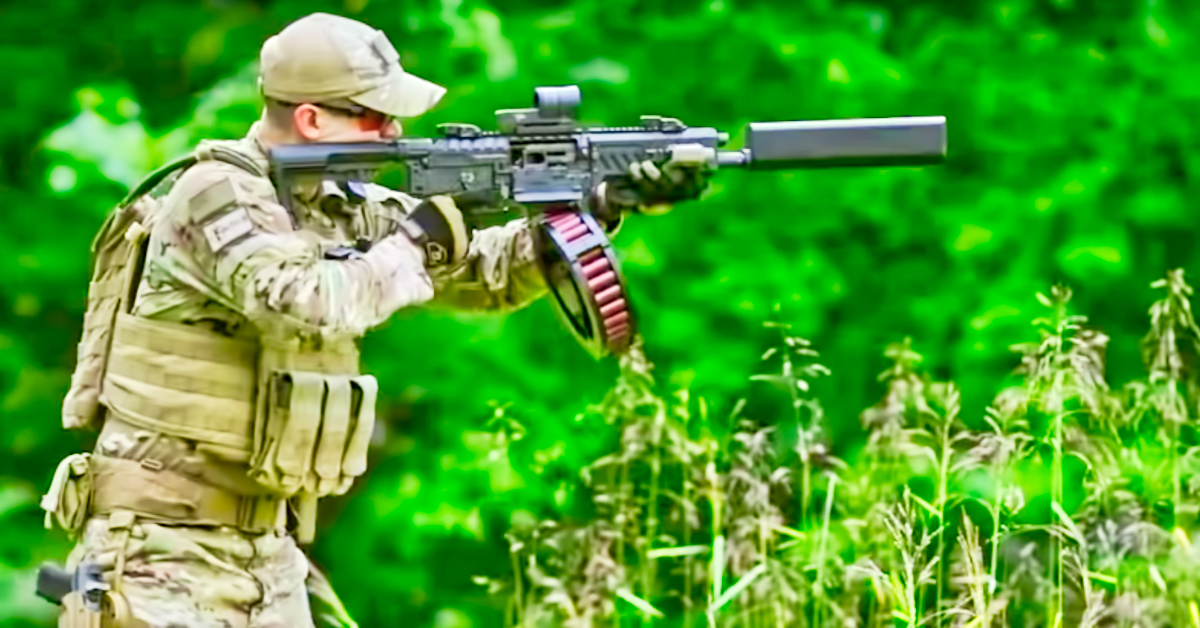 This automatic shotgun fires 360 rounds of bad intentions per minute