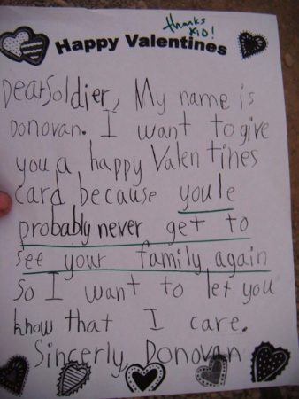family letters kids sent to deployed troops