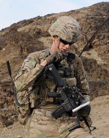 soldier with radio