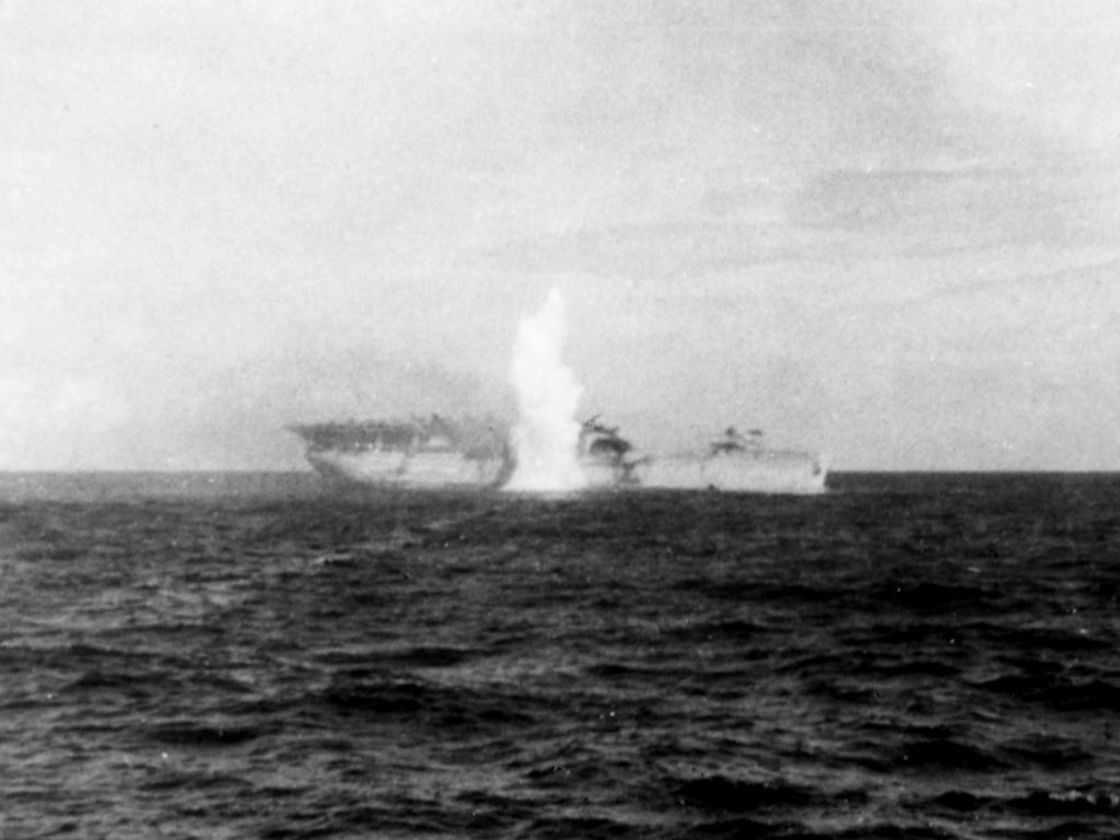uss langley attack while carrying fighter jet