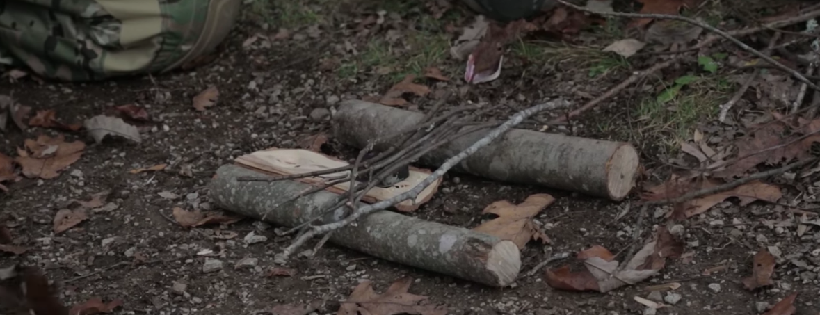 Step 1 of starting a fire