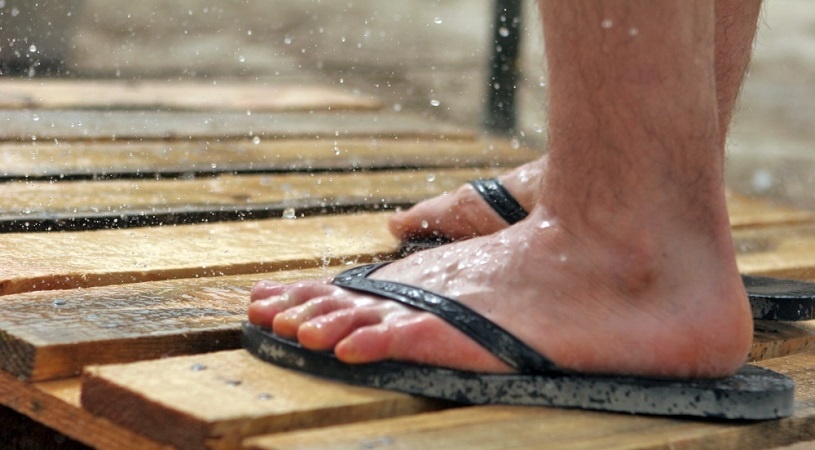 shower shoes troops after deployment