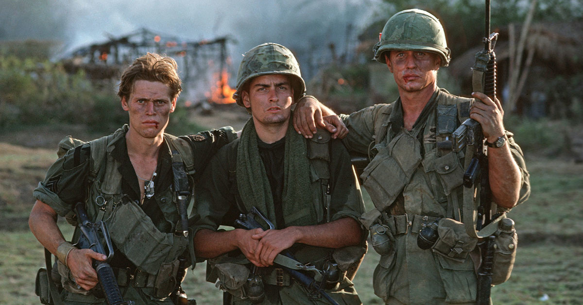 Can you name the weapons in the movie ‘Platoon’?