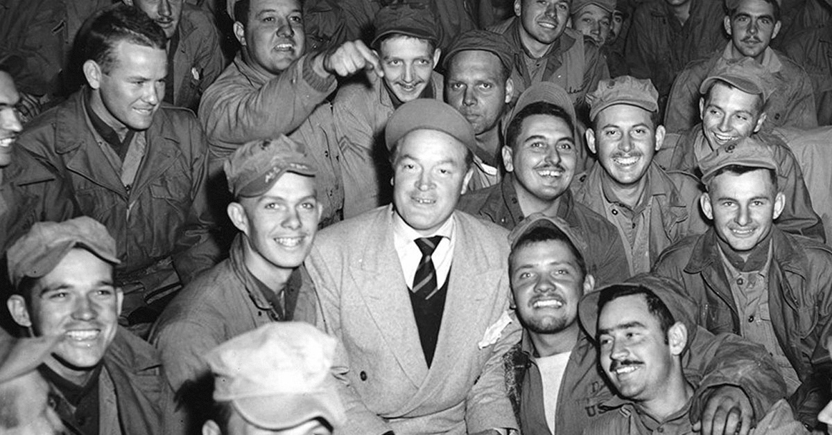 Bob Hope entertained the troops from WWII to Desert Storm