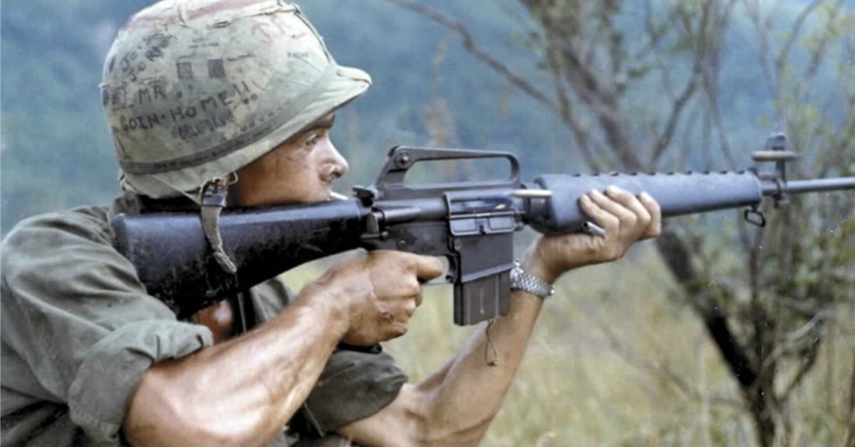 The M16 was originally intended to fire the 7.62mm NATO round