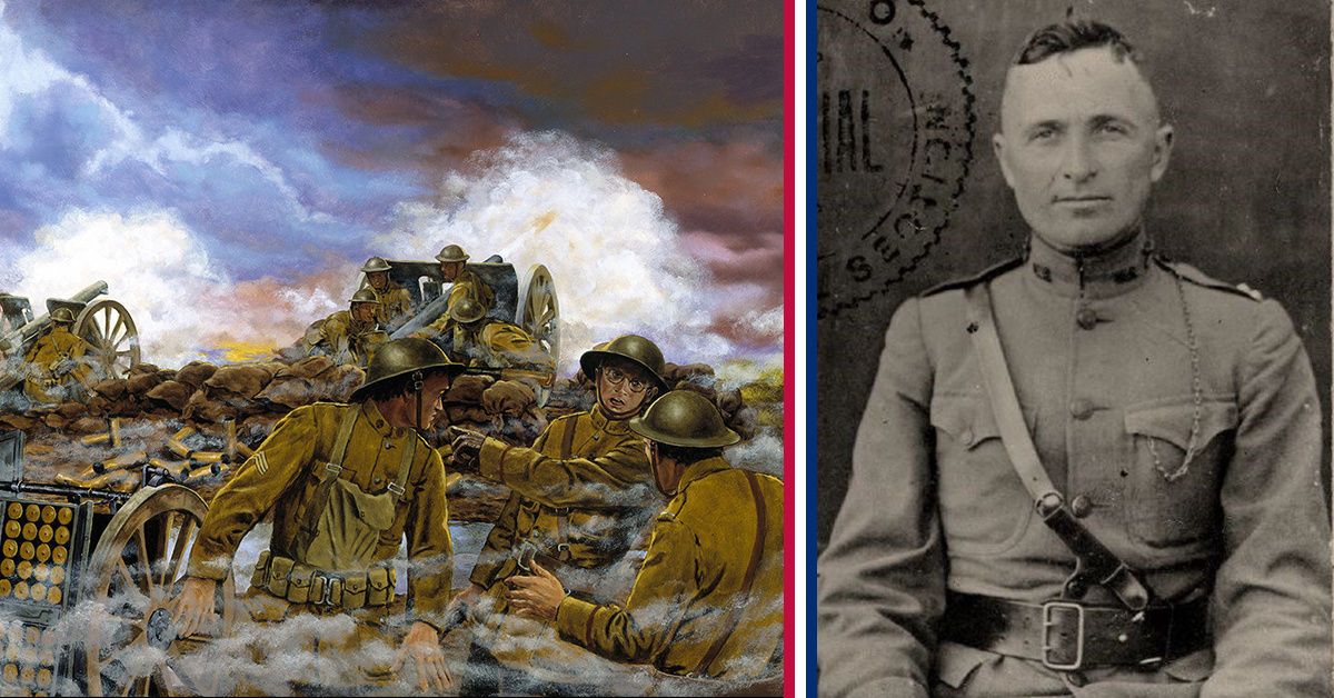 Their first battle: Truman rallies his men under artillery fire
